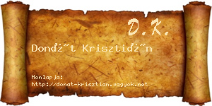 Donát Krisztián névjegykártya