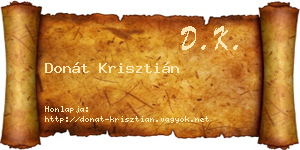 Donát Krisztián névjegykártya
